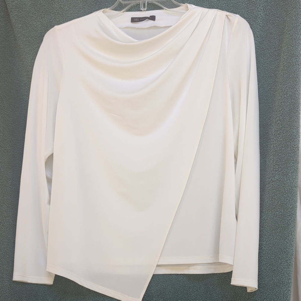 Marks & Spencer Cream Asymmetrical Blouse NWOT